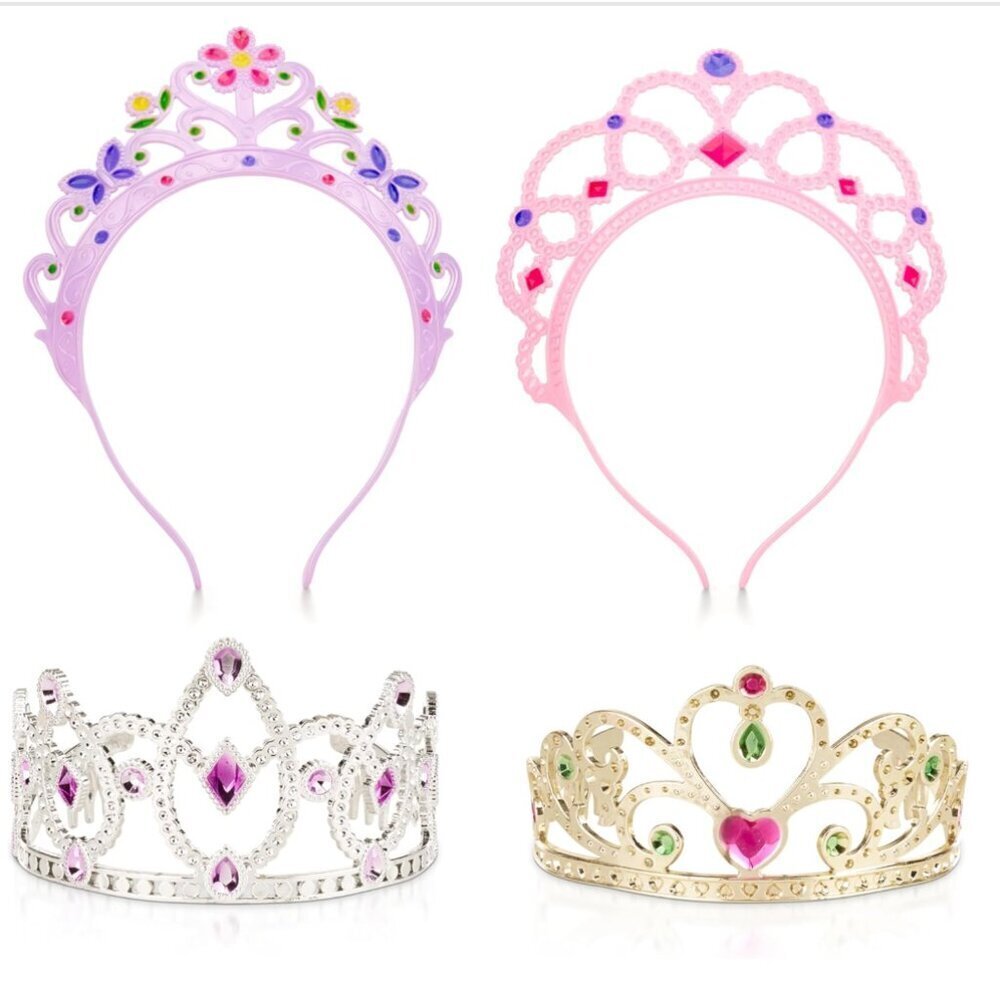 Melissa & Doug Dress-Up Tiaras for Costume Role Play Set 4 pc